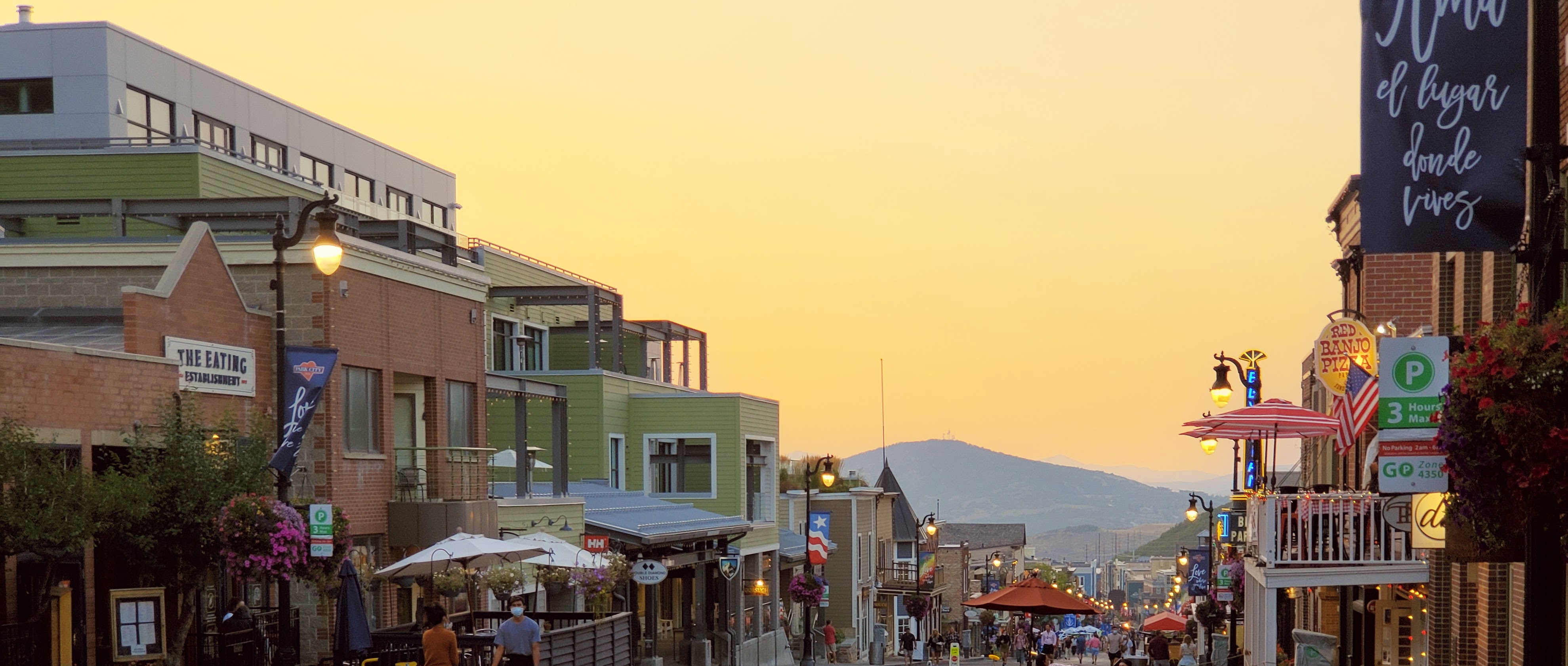 Park City Main Street at sunset